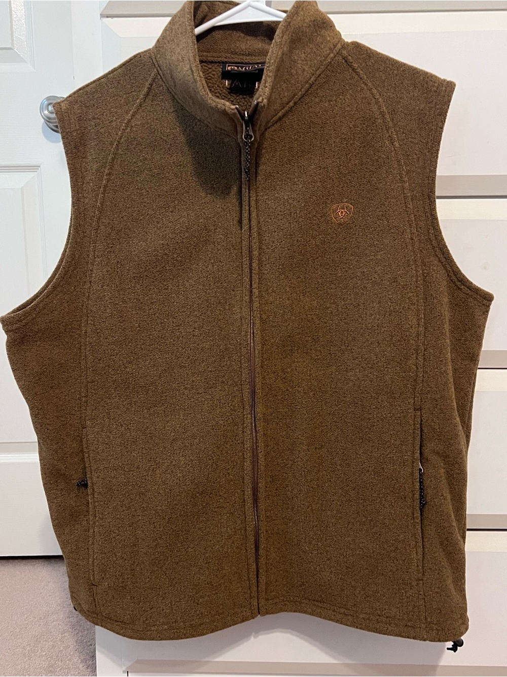 Ariat Men's Brown Full-Zip Fleece Vest